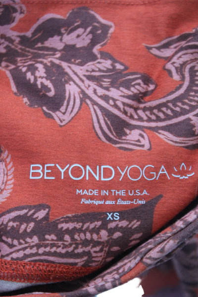Beyond Yoga Women Ankle Leggings Paisley Orange Polyester Size XS