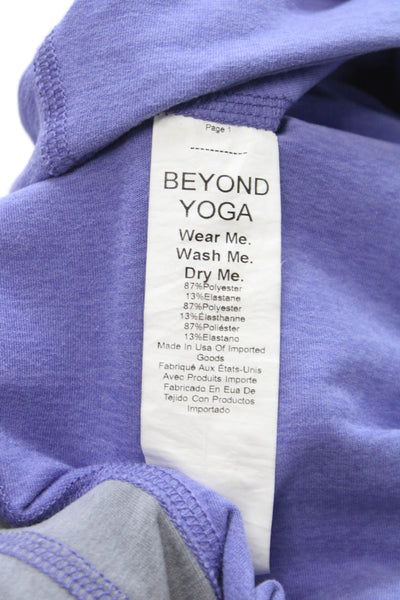 Beyond Yoga Womens Ankle Leggings Purple Striped Polyester Size S