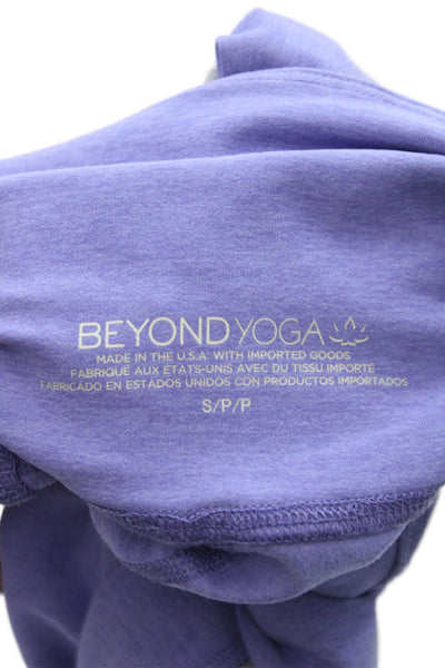 Beyond Yoga Womens Ankle Leggings Purple Striped Polyester Size S