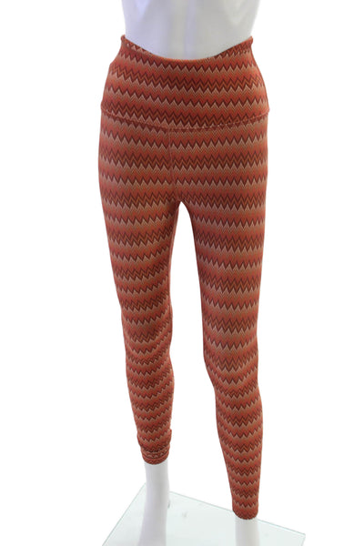 Beyond Yoga Womens Ankle Leggings Multicolor Chevron Recycled Poly Size XS