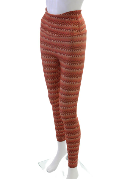Beyond Yoga Womens Ankle Leggings Multicolor Chevron Recycled Poly Size XS