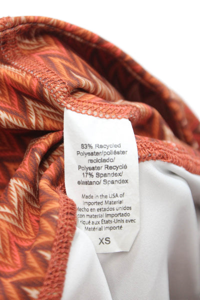 Beyond Yoga Womens Ankle Leggings Multicolor Chevron Recycled Poly Size XS