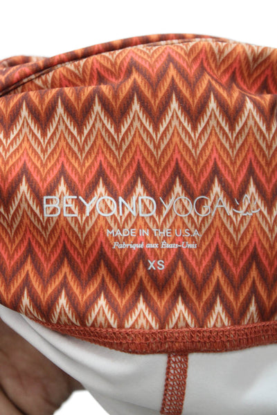 Beyond Yoga Womens Ankle Leggings Multicolor Chevron Recycled Poly Size XS