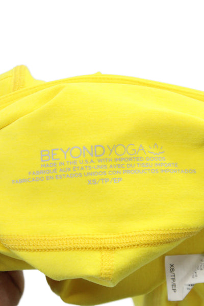 Beyond Yoga Womens Capri Leggings Yellow Polyester Solid Size XS