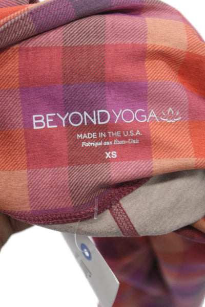 Beyond Yoga Womens Ankle Leggings Multicolor Plaid Polyester Fall Size XS