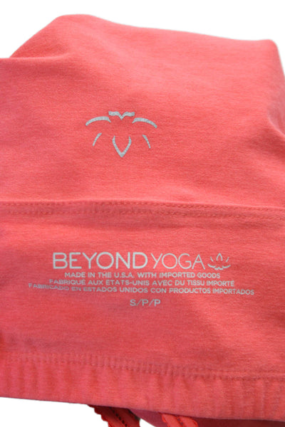 Beyond Yoga Womens Spaghetti Strap V Neck Lace Trim Sports Bra Red Size Small