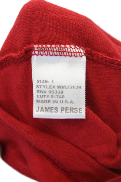 Standard James Perse Womens Basic Cowl Neck Cotton Short Sleeve Tee Red Size 1