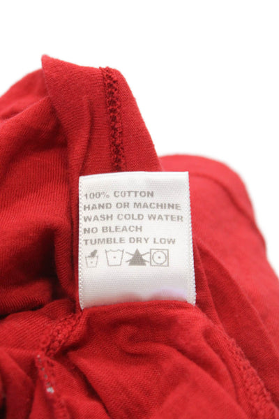 Standard James Perse Womens Basic Cowl Neck Cotton Short Sleeve Tee Red Size 1