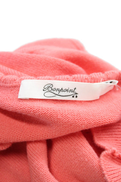 Bonpoint Girls Sleeveless Crew Neck Open Knit Logo Top Pink Cotton Size 6