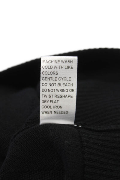 Central Park West Womens Vest Black V Neck Sleeveless Button Cotton Size L