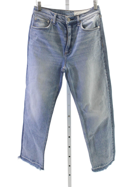 Rag & Bone Womens Blue Straight Jeans Cotton High Rise Size 26