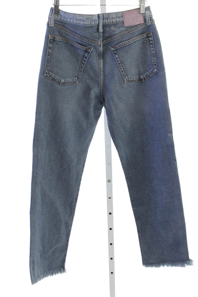 Rag & Bone Womens Blue Straight Jeans Cotton High Rise Size 26