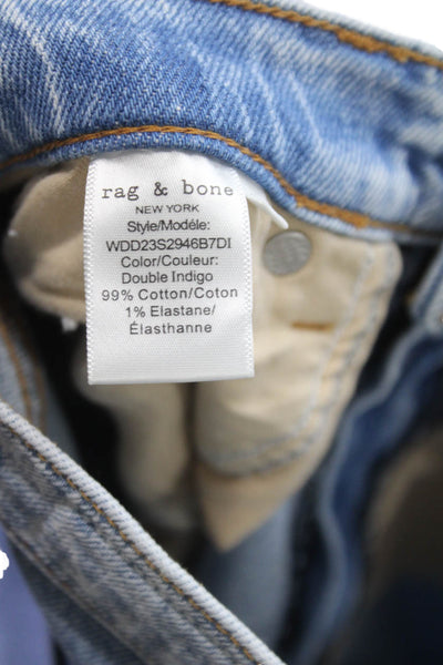 Rag & Bone Womens Blue Straight Jeans Cotton High Rise Size 26