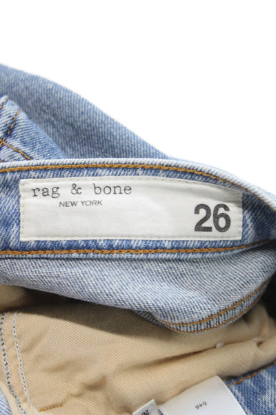 Rag & Bone Womens Blue Straight Jeans Cotton High Rise Size 26