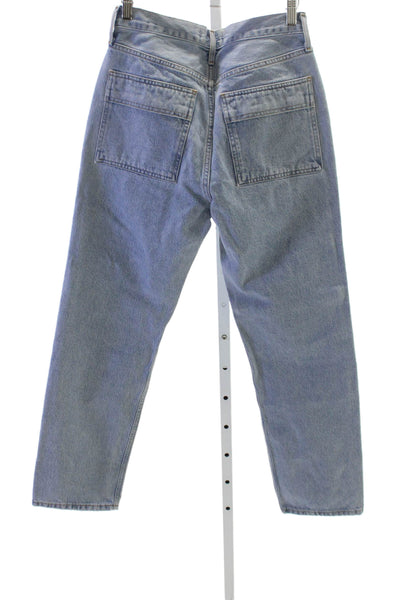 Agolde Women Tapered Jeans High Rise Blue Cotton Button Size 25