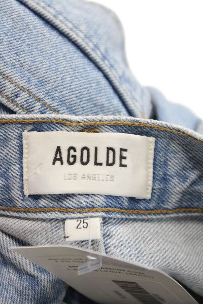 Agolde Women Tapered Jeans High Rise Blue Cotton Button Size 25