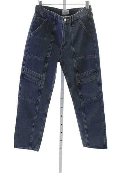 Agolde Womens High Rise Straight Jeans Blue Button Fly Size 26