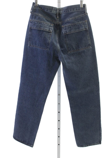 Agolde Womens High Rise Straight Jeans Blue Button Fly Size 26