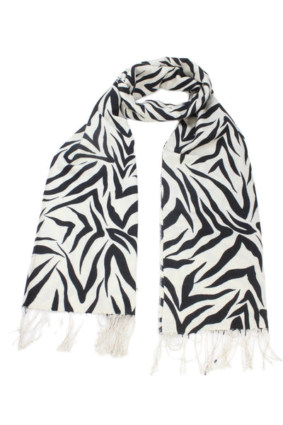 Tolani Womens Fringe Edge Printed Scarf Beige Black Size 84"X26"