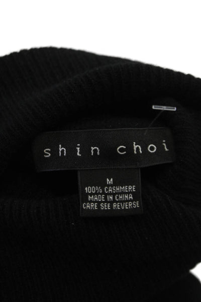 Shin Choi Women Black Cashmere Turtleneck Pullover Sweater Size M