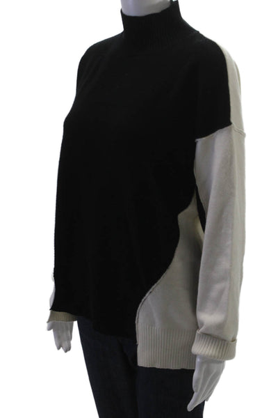 Odemai Women Pullover Sweater Turtleneck Black Viscose Long Sleeve Size 2