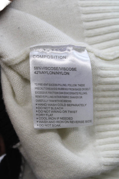 Odemai Women Pullover Sweater Turtleneck Black Viscose Long Sleeve Size 2