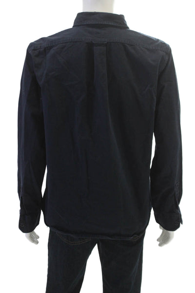 Todd Snyder Mens Button Down Blue Cotton Collared Long Sleeve Jacket Size L