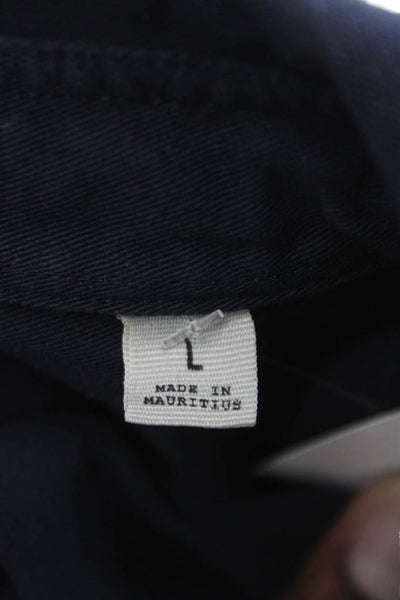 Todd Snyder Mens Button Down Blue Cotton Collared Long Sleeve Jacket Size L