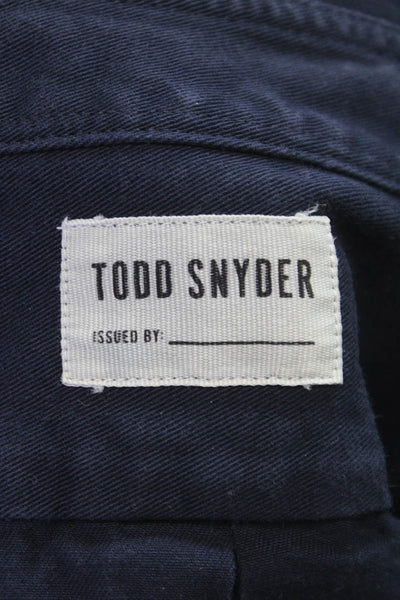 Todd Snyder Mens Button Down Blue Cotton Collared Long Sleeve Jacket Size L