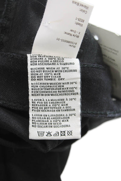 R13 Women Tapered Jeans Black Mid Rise Cotton Button Size 27