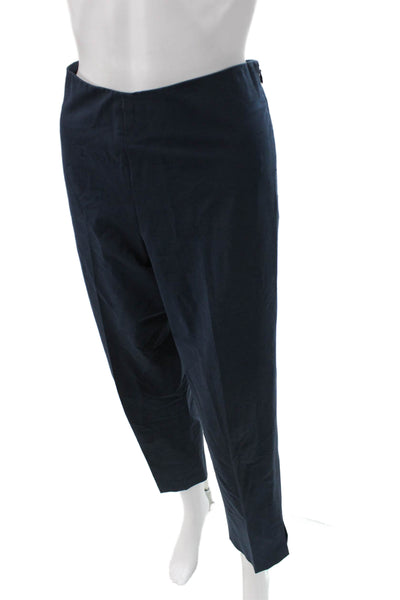 Leggiadro Womens Ankle Pants Blue Lycra Blend Zip Size 12