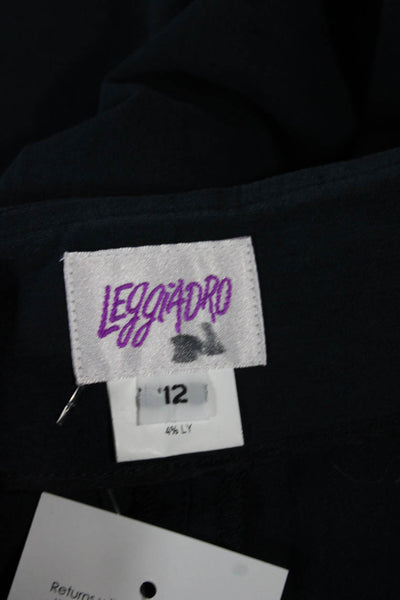 Leggiadro Womens Ankle Pants Blue Lycra Blend Zip Size 12