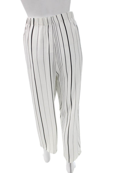 Vince Camuto Womens Dress Pants White Striped Pull On Polyester Size L