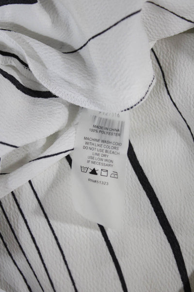 Vince Camuto Womens Dress Pants White Striped Pull On Polyester Size L
