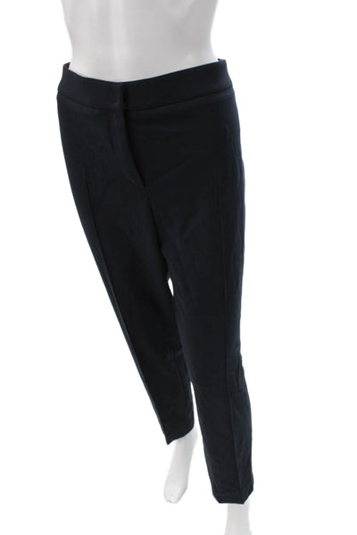 Akris Punto Women Ankle Pants Blue Viscose Button Closure Size 14