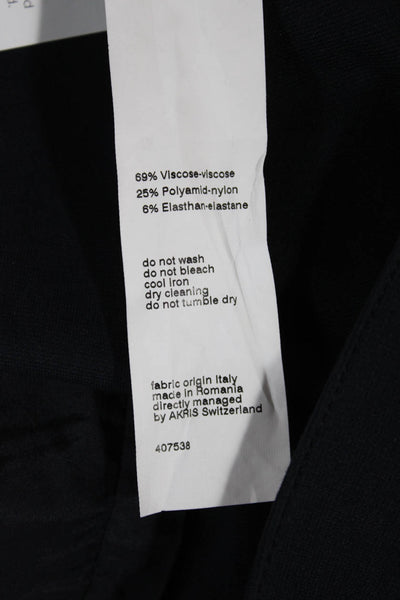 Akris Punto Women Ankle Pants Blue Viscose Button Closure Size 14