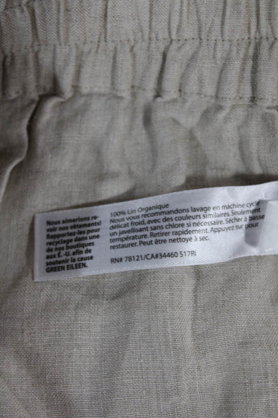 Eileen Fisher Women Ankle Pants Beige Linen Pull On Size L