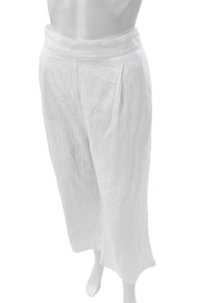J. Mclaughlin Women White Cropped Cotton Pants Size XL
