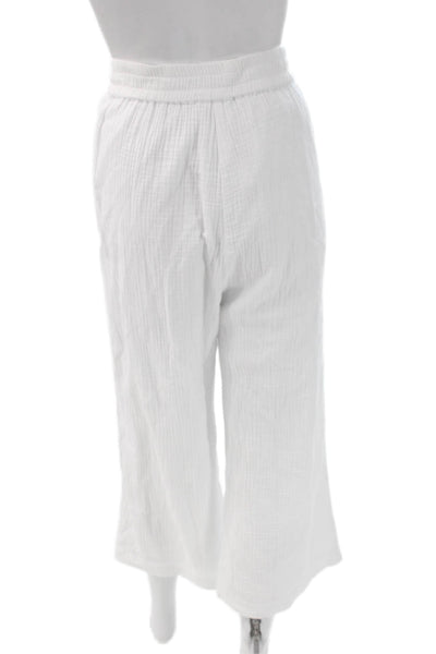 J. Mclaughlin Women White Cropped Cotton Pants Size XL
