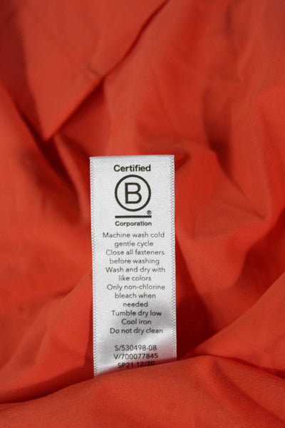 Athleta Women Orange Collared Long Sleeve Basic Button-Up Nylon Size 1X