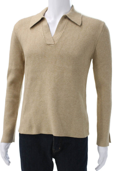 English Factory Women Pullover Sweater Beige Long Sleeve Polyester Size S