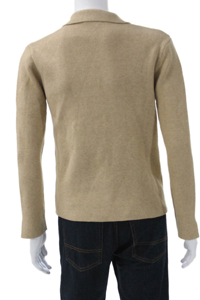 English Factory Women Pullover Sweater Beige Long Sleeve Polyester Size S