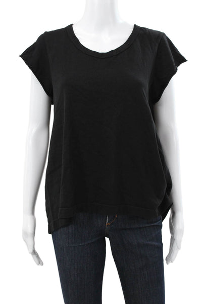 Wilt Women Basic Black Cotton Round Neck Short Sleeve T-Shirt Size L