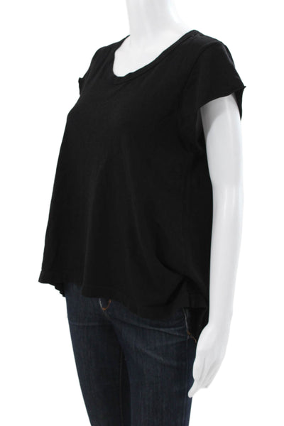 Wilt Women Basic Black Cotton Round Neck Short Sleeve T-Shirt Size L