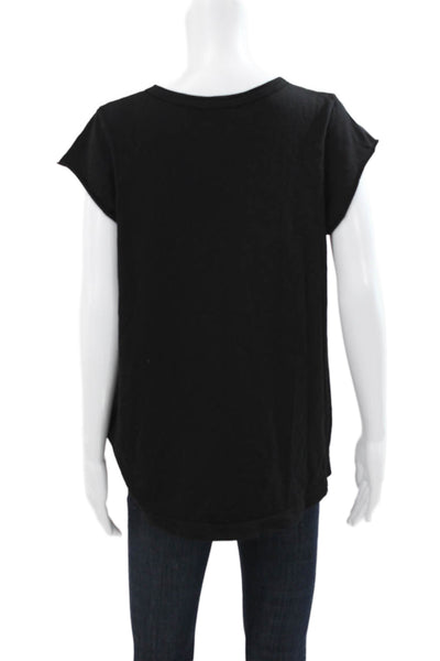 Wilt Women Basic Black Cotton Round Neck Short Sleeve T-Shirt Size L
