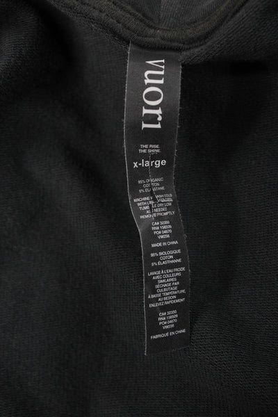 Vuori Womens Organic Cotton V Neck Full Zip Hoodie Gray Size XL
