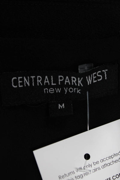 Central Park West Womens Vest Top Black Polyester V Neck Button Size M