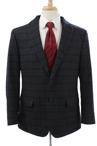 Michael Kors Mens Gray Check Polyester Blazer Size 42