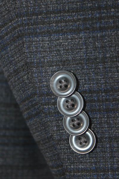 Michael Kors Mens Gray Check Polyester Blazer Size 42