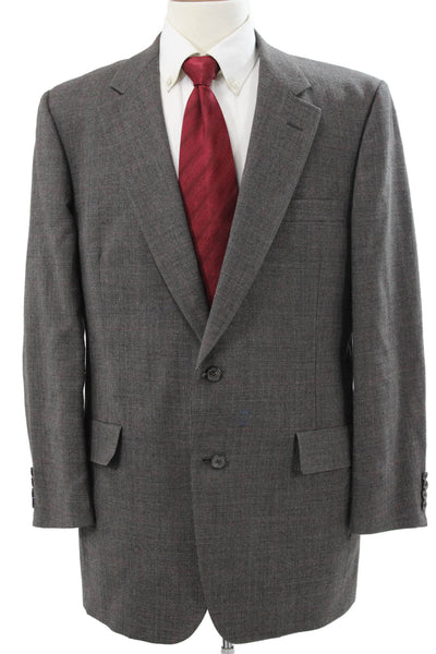 Hart Schaffner Marx Mens Gray Plaid Blazer Button Size 44